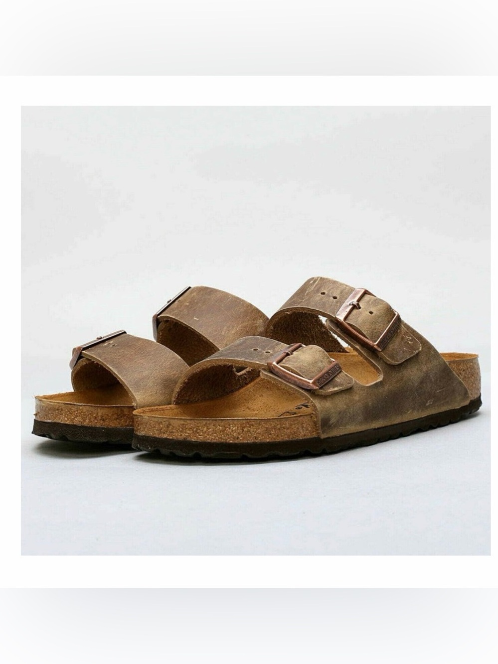 Birkenstock Arizona Oiled Leather Sandals 38 NARROW Womens Size 7 Tobacco Brown